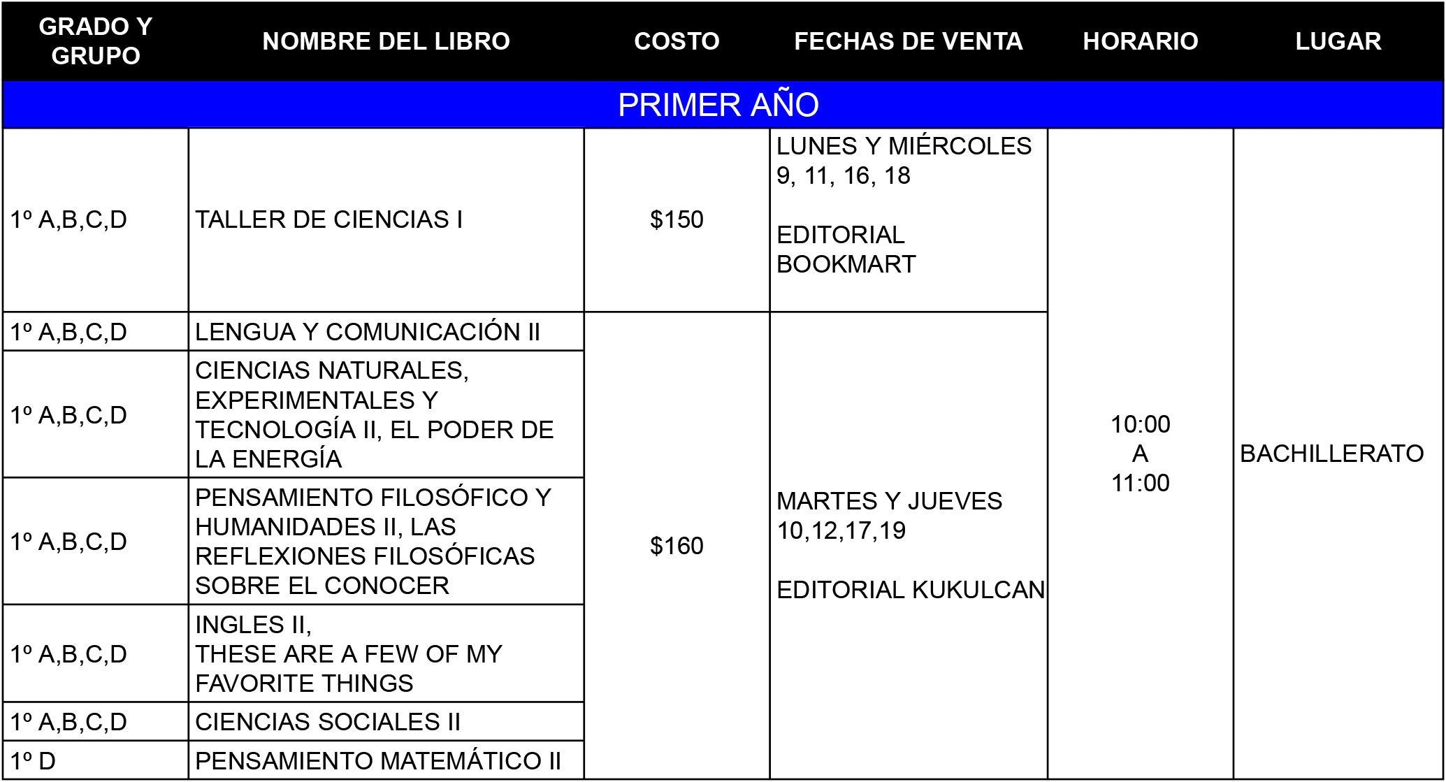 libros semestre B